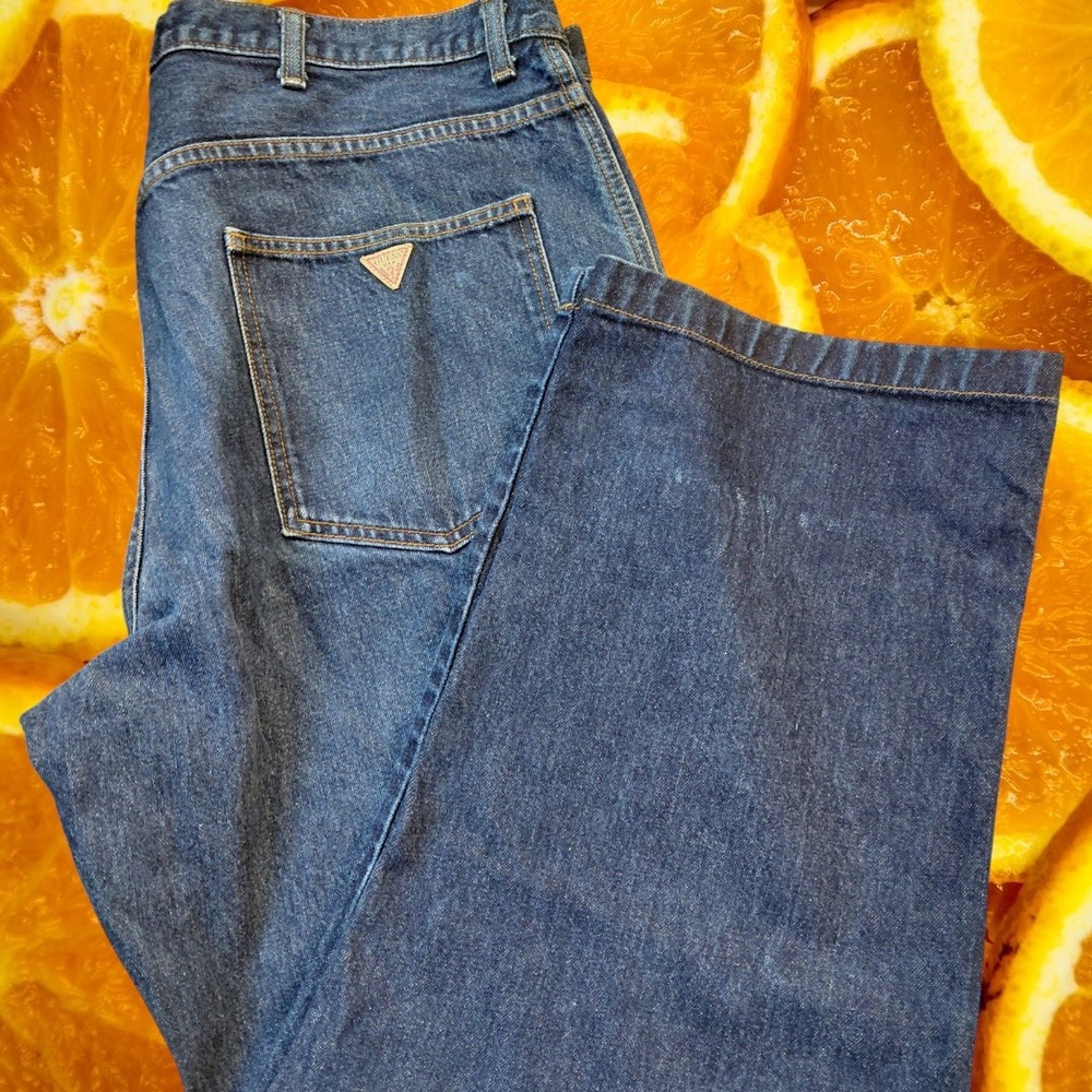 Vintage‎ GUESS Jeans Mens W40 L31 Blue Denim USA Made Garment Washed Style